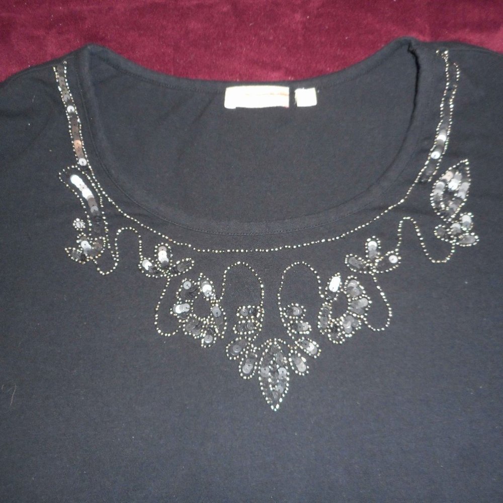 Choices beeded black top Size L